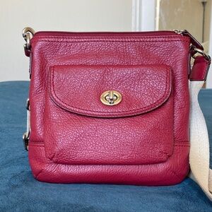 Coach F49170 Red Leather Park Crossbody Bag swingpack